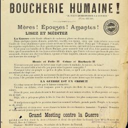 Appel  la mobilisation contre la guerre, 1913. Archives de Paris, D2U6 185.