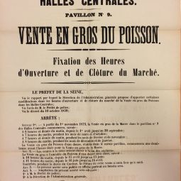 Halles centrales - Vente en gros du poisson, 7 octobre 1873. Archives de Paris, 1338W 2052.