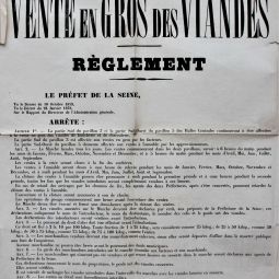 Rglement de la vente en gros des viandes, 25 mars 1878. Archives de Paris, 1338W 2052.