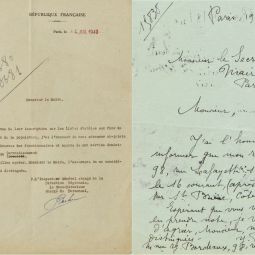 Lettres adresses  la mairie du 10e arrondissement signalant le retour des habitants. Archives de Paris, PEROTIN/1052/10/64/1 19. 