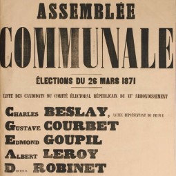 Affiche pour les élections municipales du 26 mars dans le 6e arrondissement, mars 1871. Archives de Paris, ATLAS 527.