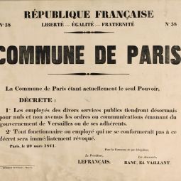 Décret de la Commune sur l’obéissance des fonctionnaires, 29 mars 1871. Archives de Paris, ATLAS 527.