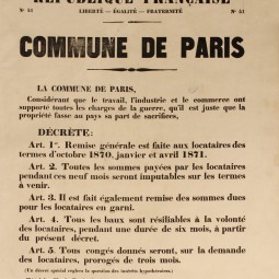Décret sur les loyers, 29 mars 1871. Archives de Paris, ATLAS 527.