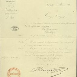 Notification aux mairies d’arrondissement du décret sur la constitution d’un comité de salut public, 3 mai 1871. Archives de Paris, VD6 1503.