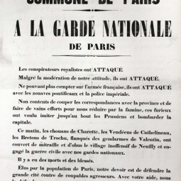 Déclaration de la Commune suite à l’attaque par les Versaillais de Neuilly, 2 avril 1871. Archives de Paris, ATLAS 528.