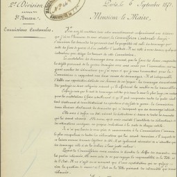 Circulaire du préfet de la Seine sur les commissions des dommages, 6 septembre 1871. Archives de Paris, VD6 1119.