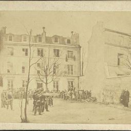Photomontage de l'excution des gnraux Lecomte et Clment-Thomas  Montmartre, 1871. Archives de Paris, D1J 10 dossier 219.