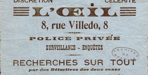 L'½il, prospectus détective, collection Legrand. Archives de Paris, D17Z 2.