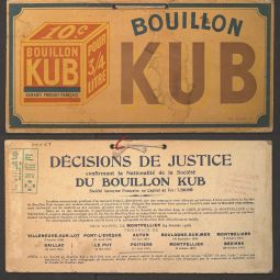 Carton publicitaire pour la marque Bouillon Kub. Archives de Paris, 16Fi 3.